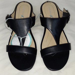 Andrew Geller Black Leather Sandal